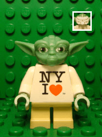 LEGO Yoda — NY "I Heart" Torso, White Hair minifigure (sw0465a)